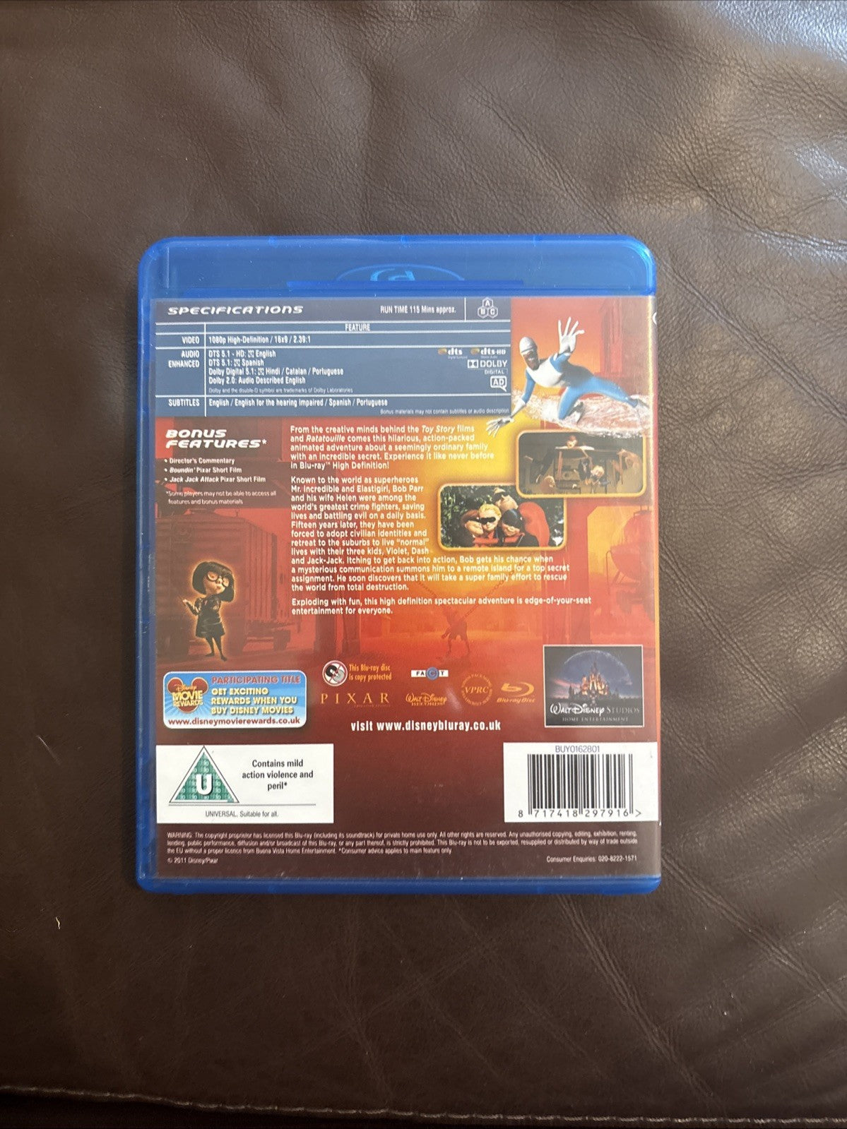 The Incredibles Blu-ray 2011 Release, New and Sealed