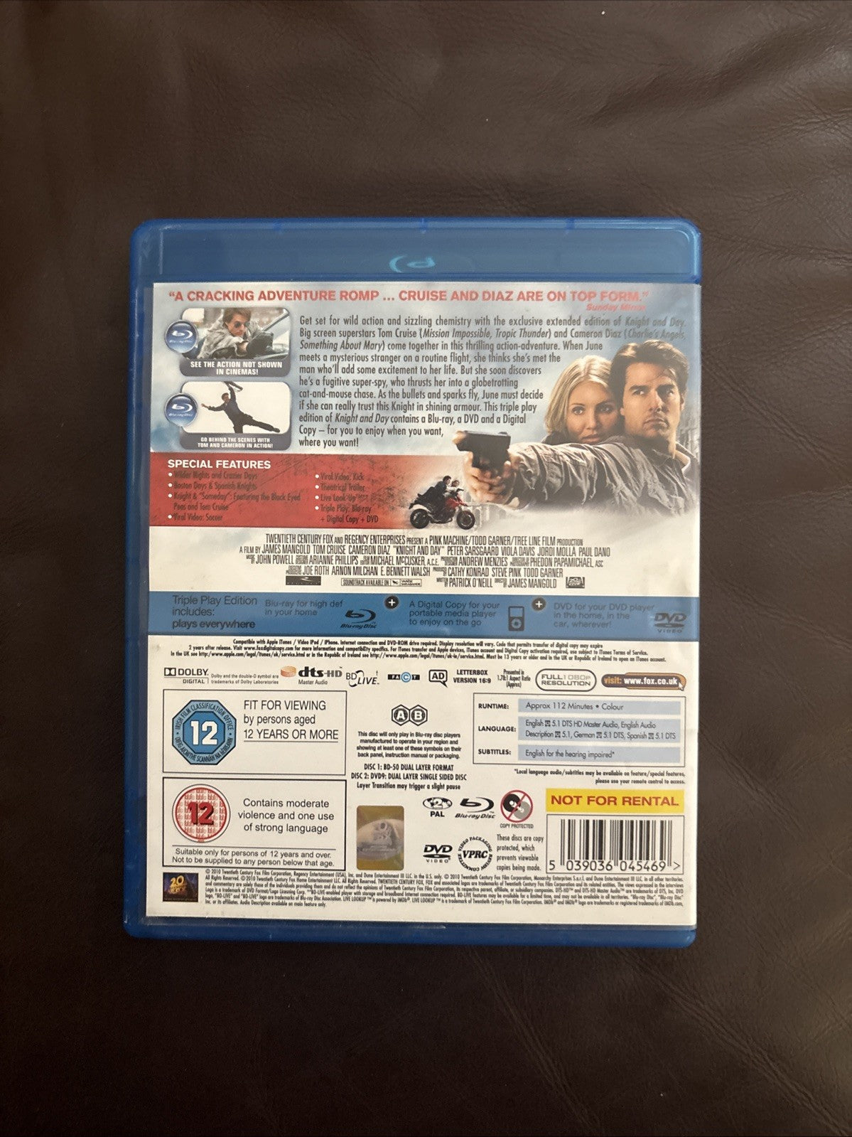 Knight and Day Blu-ray 2010 Tom Cruise