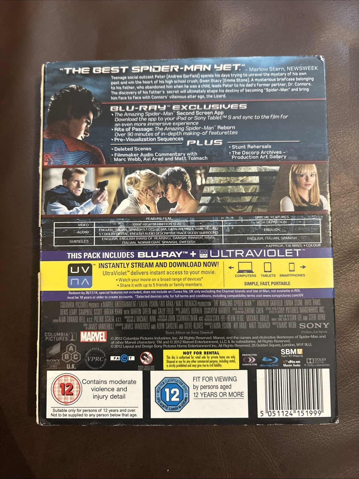 The Amazing Spider Man Blue Ray