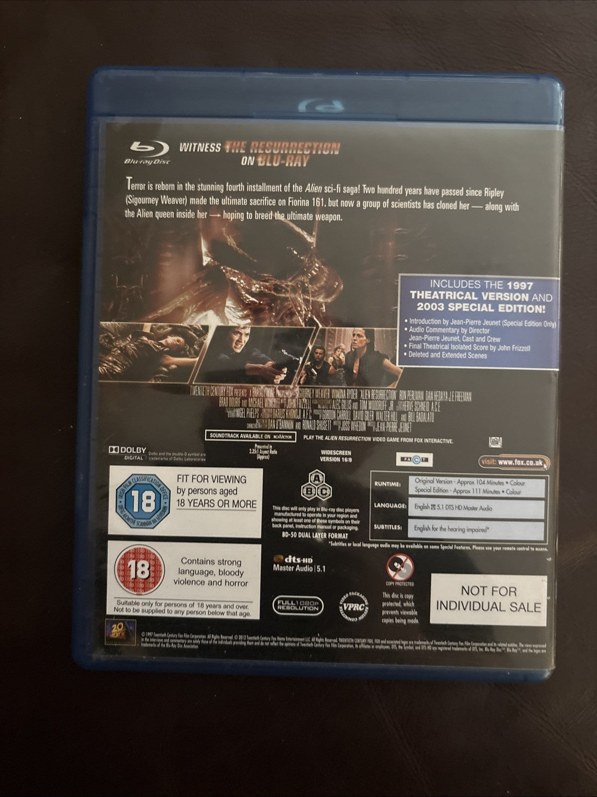 Alien Resurrection Blu-ray Steelbook New and Sealed