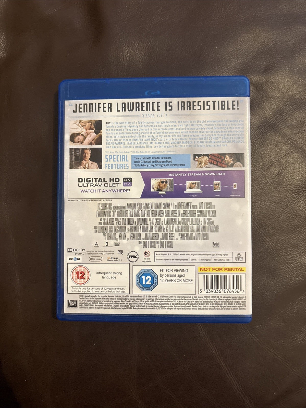 Jennifer Lawrence Joy 2015 Blu Ray