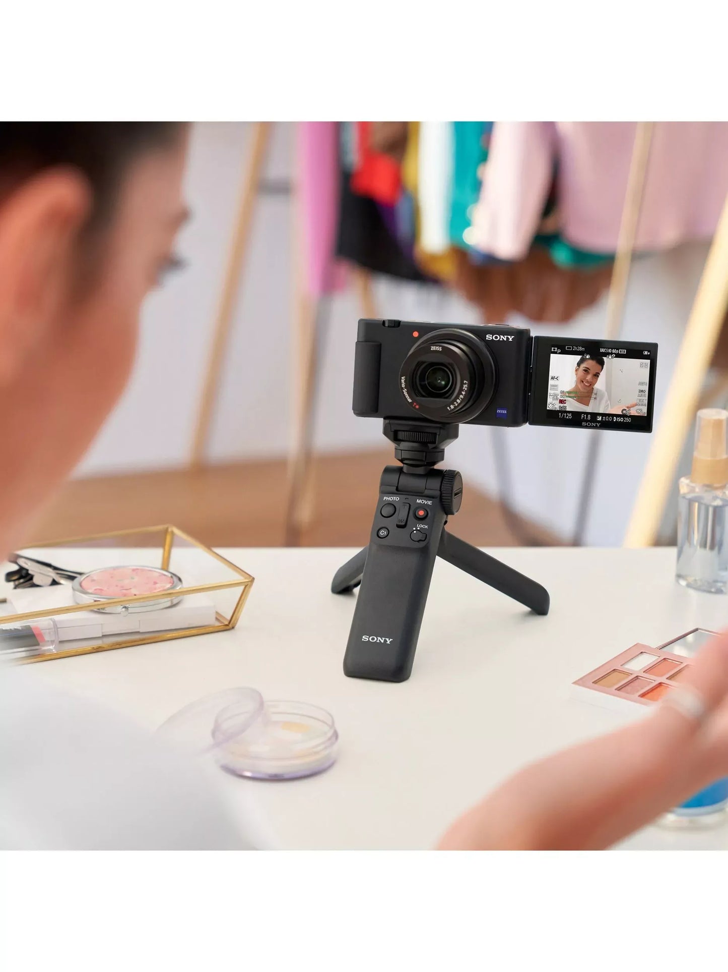 Sony ZV-1 Compact Digital Camera with 24-70mm Lens, 2.7x Optical Zoom, 4K Ultra HD, 20.1MP, Wi-Fi, Bluetooth, 3” Vari-Angle Touch Screen, Black