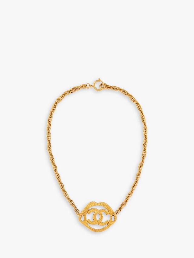 Chanel Pre-Loved Chanel Logo Byzantine Medallion Twisted Chain Necklace