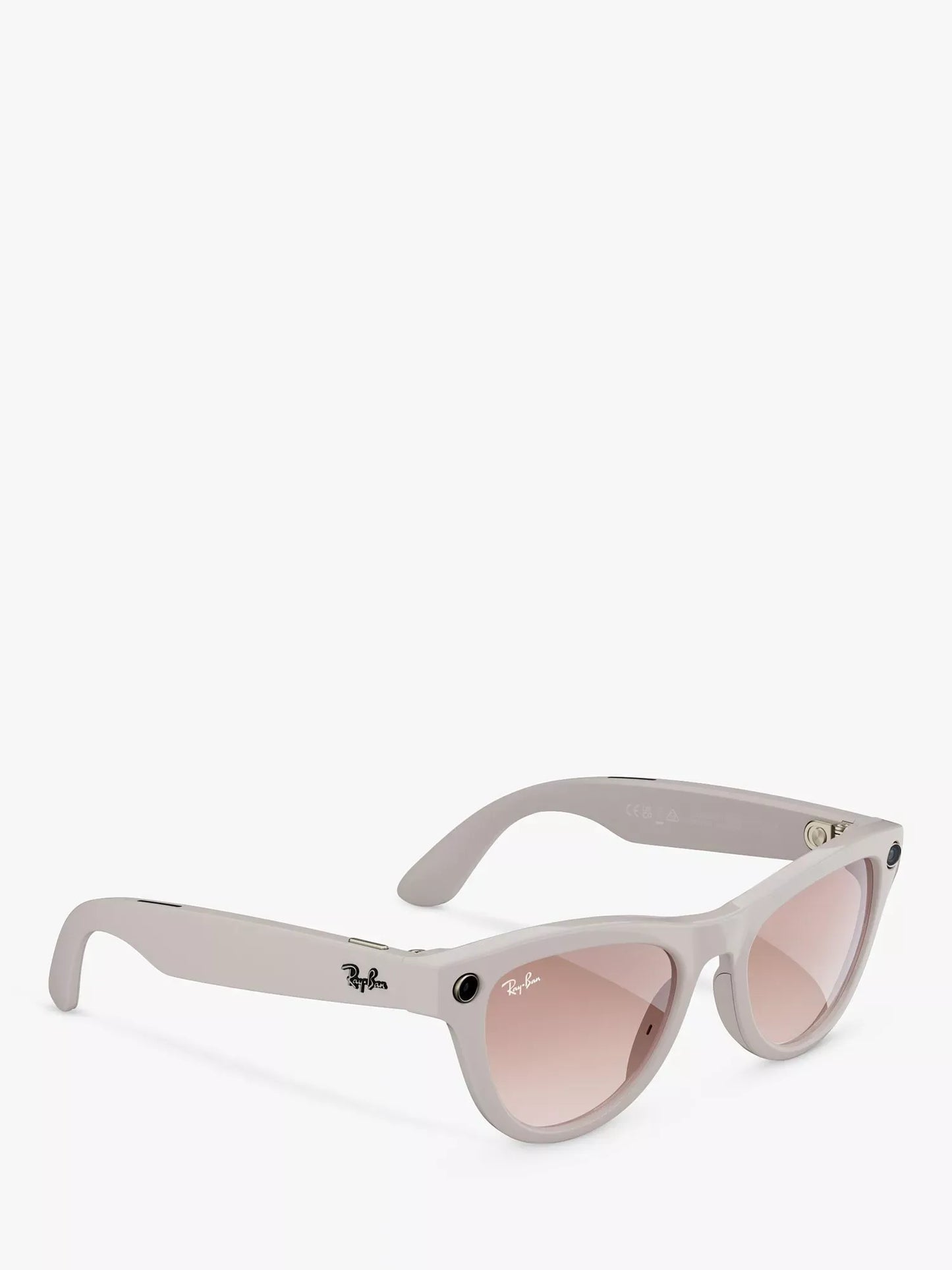 Meta Ray-Ban Meta Skyler Glasses, Shiny Chalk Gray, Gradient Cinnamon Pink