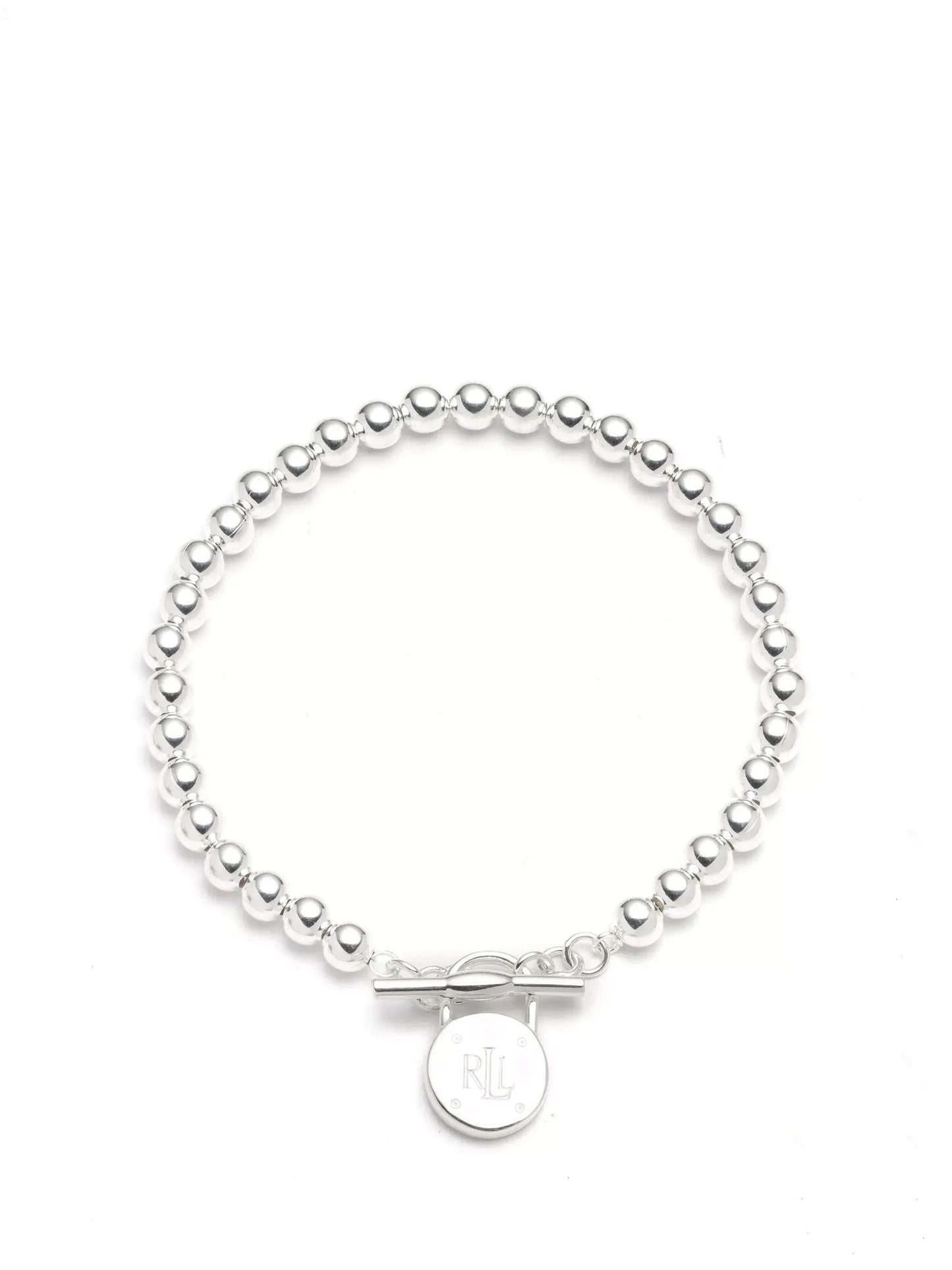 Ralph Lauren Lauren Ralph Lauren Sterling Silver Beaded T-Bar Bracelet, Silver