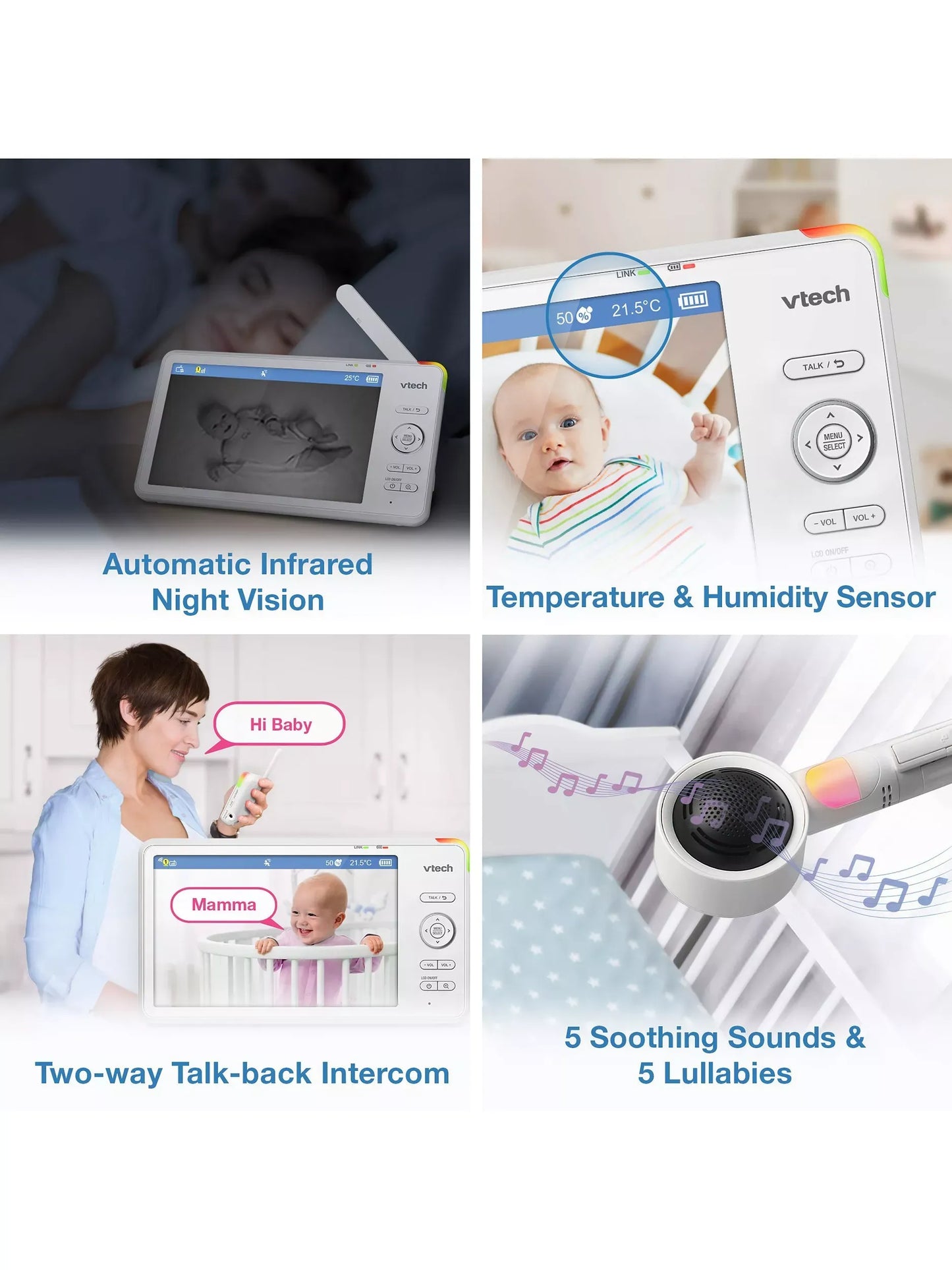 VTech RM7787HD 7 inch Over-The-Cot Wi-Fi Baby Monitor 13 Hour