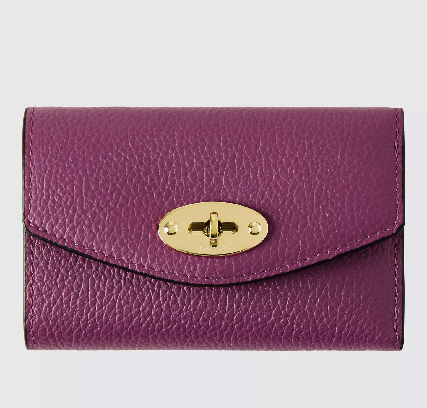 Mulberry Darley Small Classic Grain Leather Folded Multi-Card Wallet, Orchid Bloom
