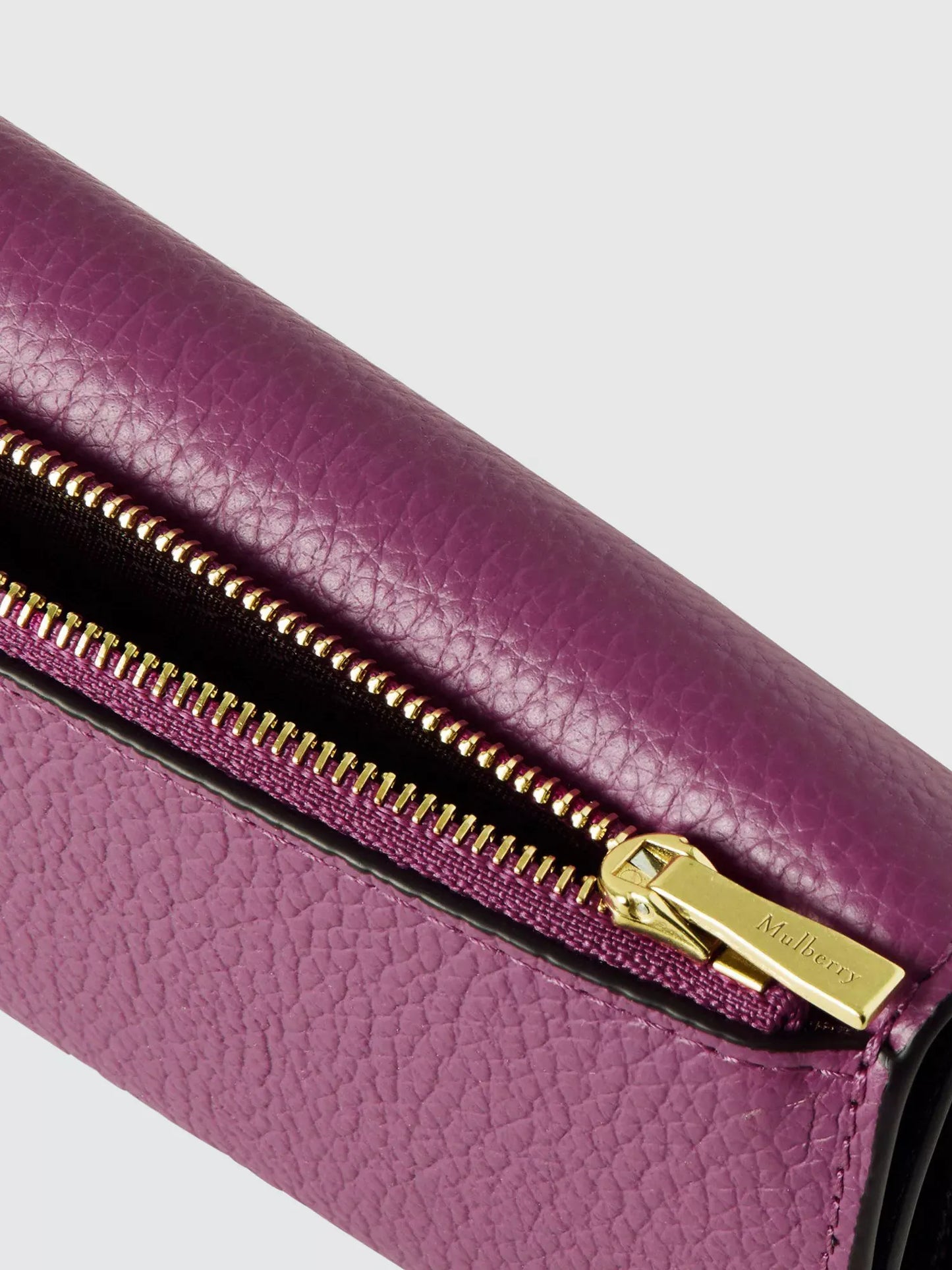 Mulberry Darley Small Classic Grain Leather Folded Multi-Card Wallet, Orchid Bloom