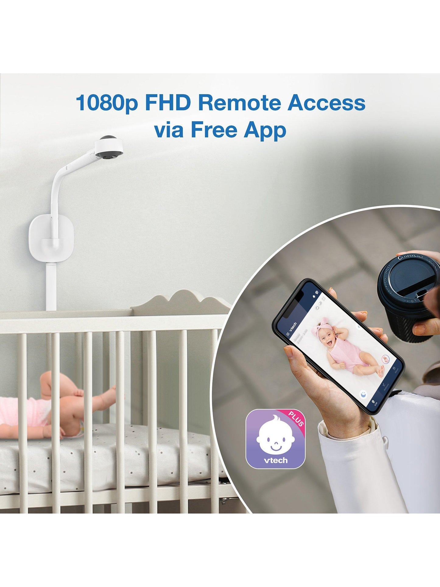 VTech RM7787HD 7 inch Over-The-Cot Wi-Fi Baby Monitor 13 Hour
