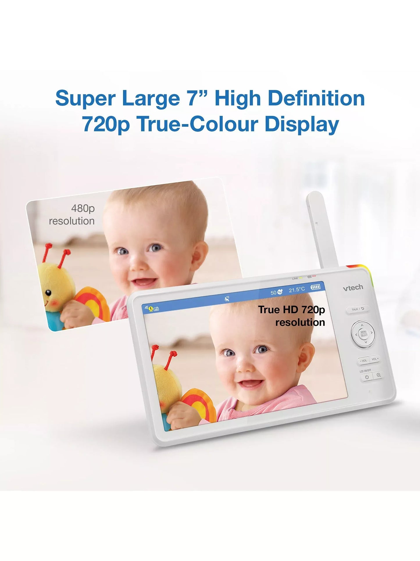VTech RM7787HD 7 inch Over-The-Cot Wi-Fi Baby Monitor 13 Hour