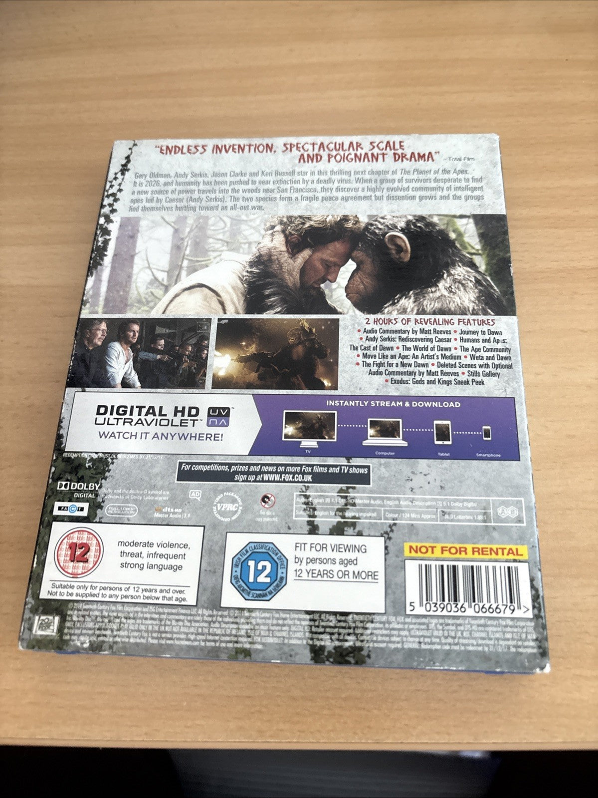 Dawn of the Planet of the Apes Blu-ray