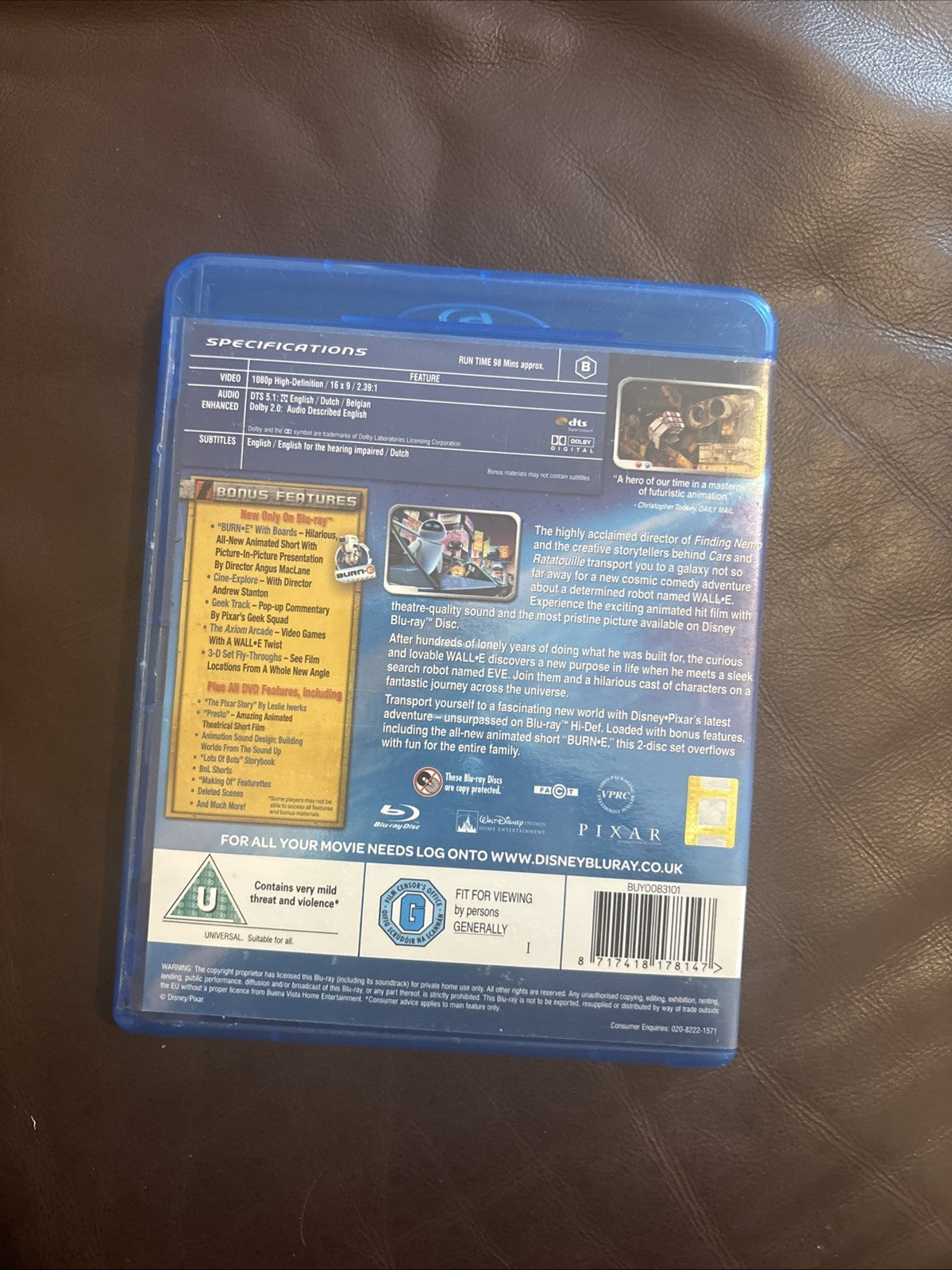 Disney Pixar Wall-E Blu-ray with Slipcover 2-Disc Set