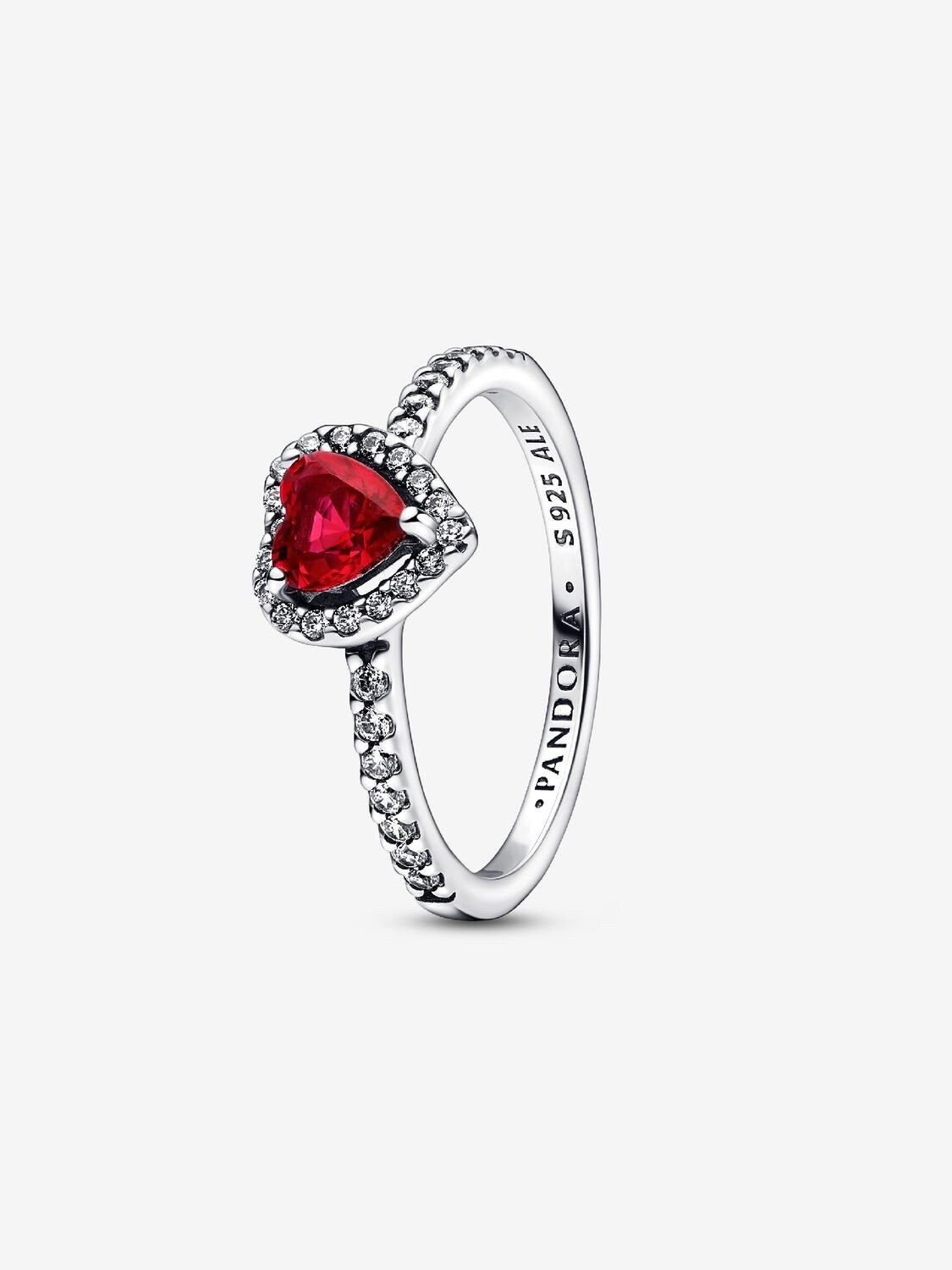 Pandora Elevated Red Heart Ring Size Q Brand New Boxed