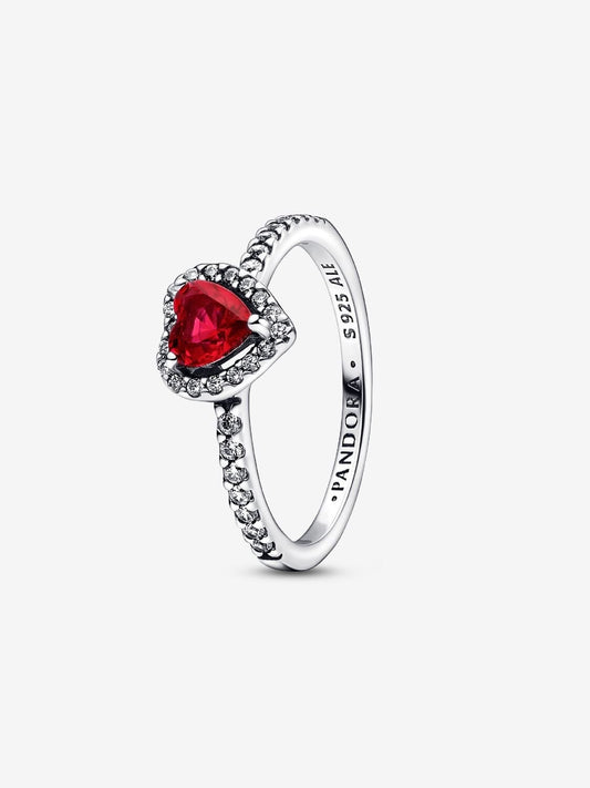 Pandora Elevated Red Heart Ring Size Q Brand New Boxed