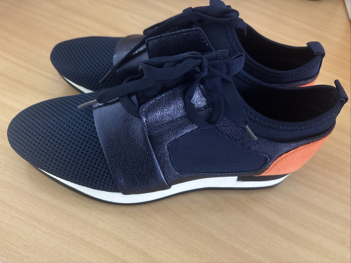 Blue , White And Orange Trainers