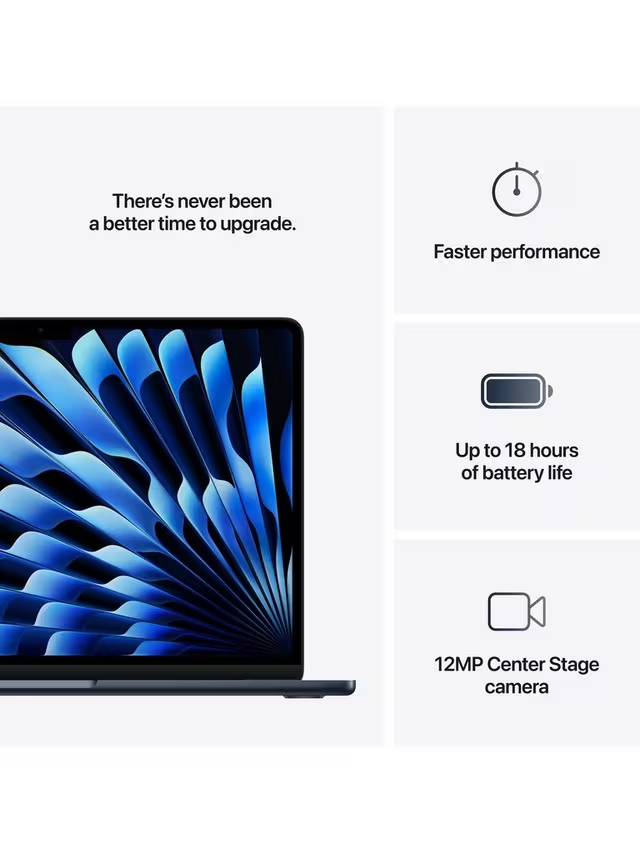Apple 2025 Apple MacBook Air 13.6", M4 Processor, 16GB RAM, 256GB SSD, Midnight