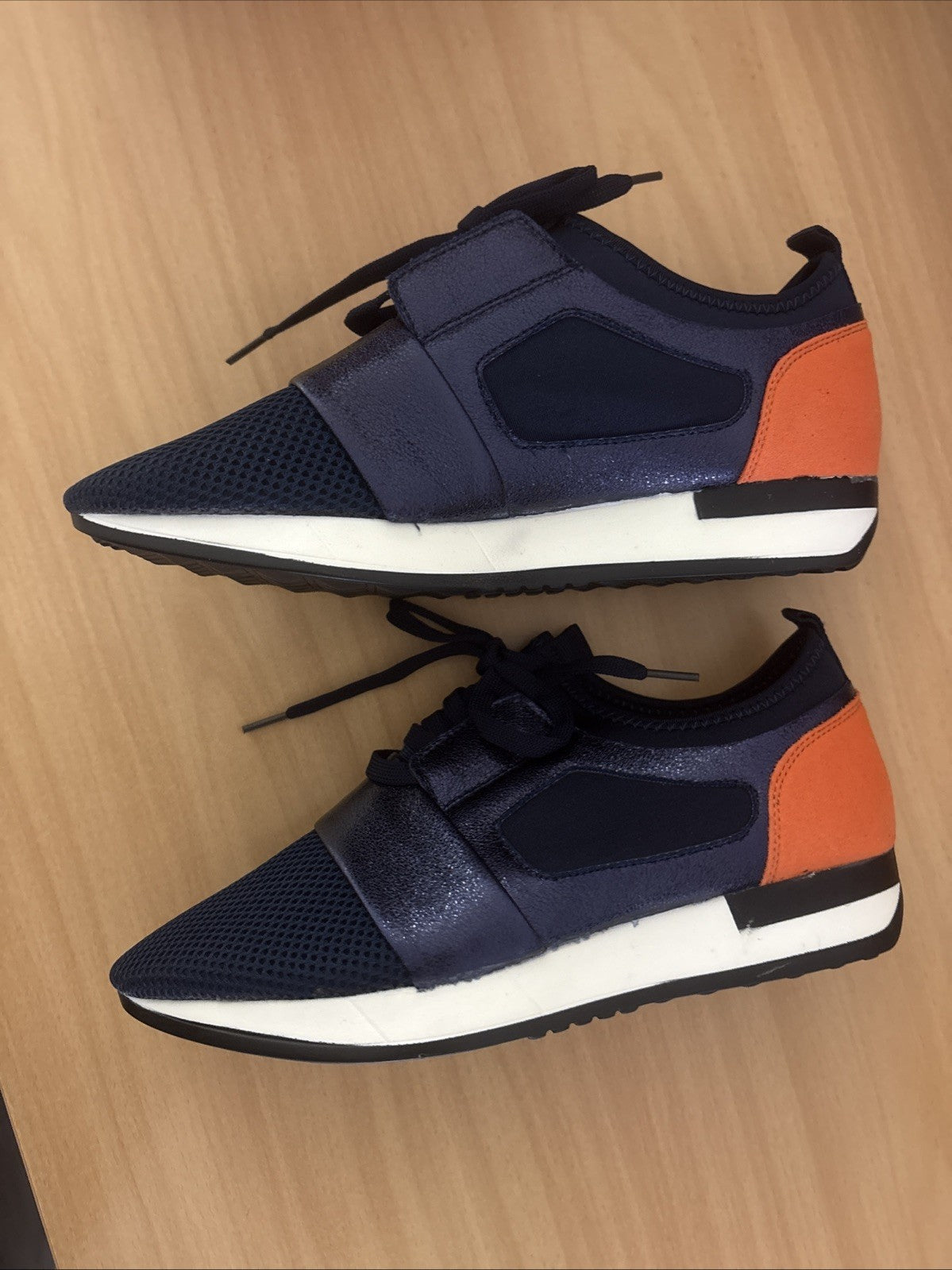 Blue , White And Orange Trainers