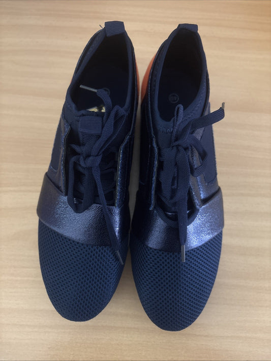 Blue , White And Orange Trainers