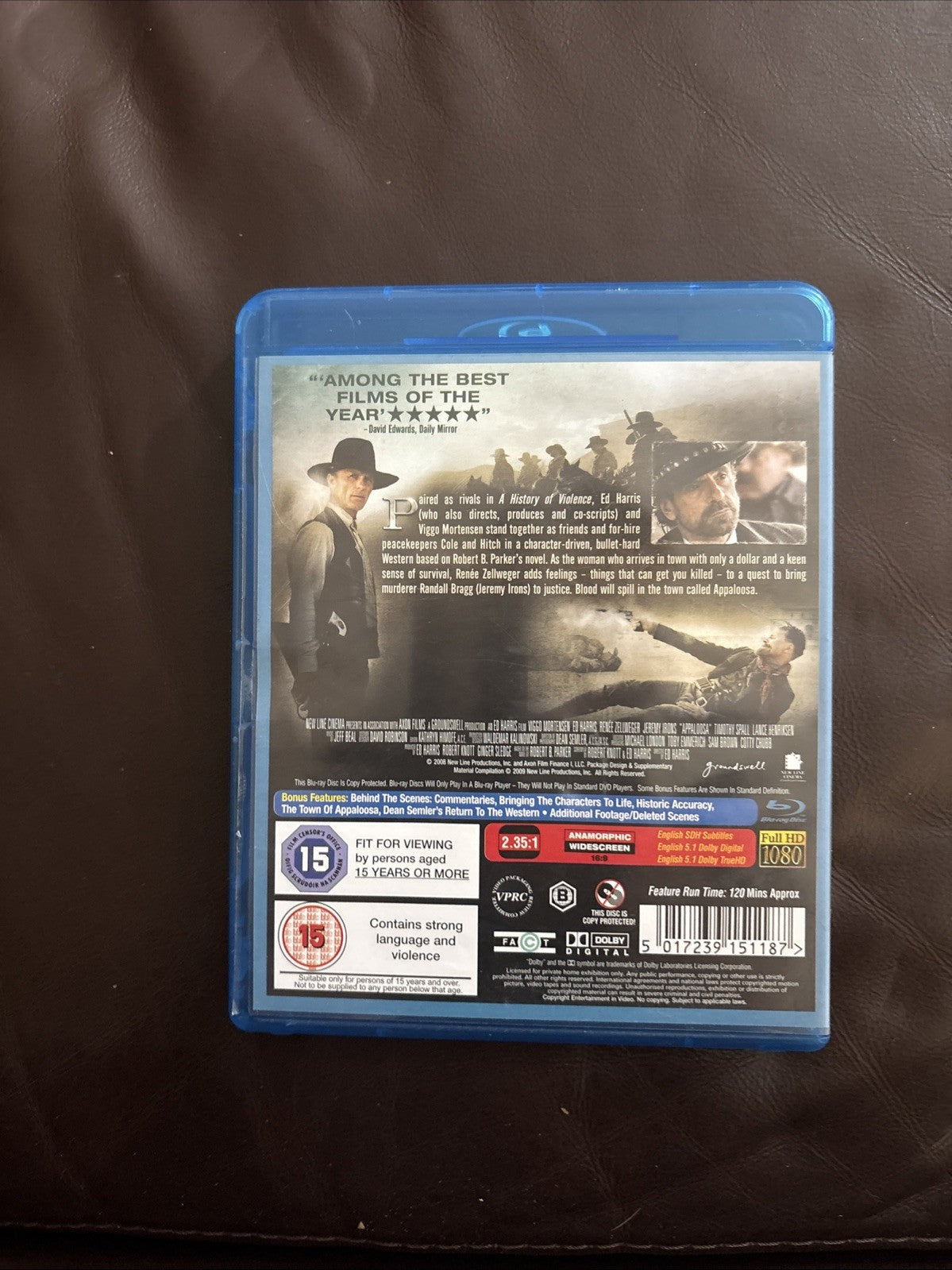 Appaloosa Blu-ray 2009 Starring Jeremy Irons, Directed by Harris Certified 15