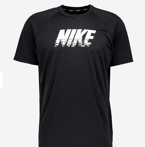 Nike black and white sportswearNike Mens Sunset Logo Short Sleeve Hydroguard