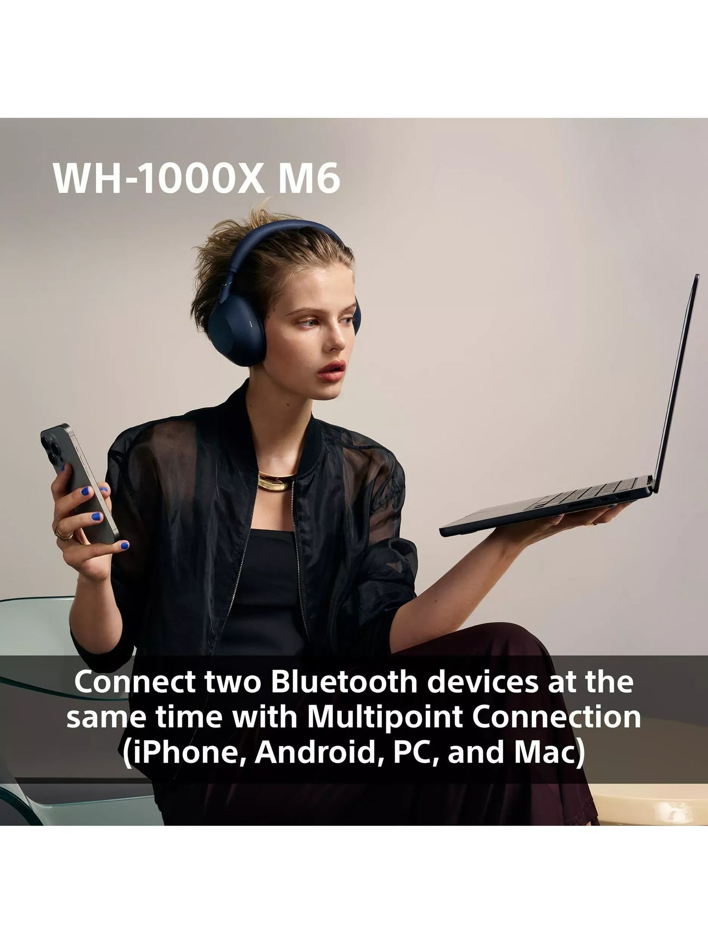 Sony WH-1000XM6 Noise Cancelling Wireless Bluetooth High Resolution Audio Over-Ear Headphones with Mic/Remote, Black
