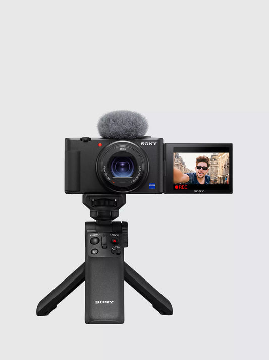 Sony ZV-1 Compact Digital Camera with 24-70mm Lens, 2.7x Optical Zoom, 4K Ultra HD, 20.1MP, Wi-Fi, Bluetooth, 3” Vari-Angle Touch Screen, Black