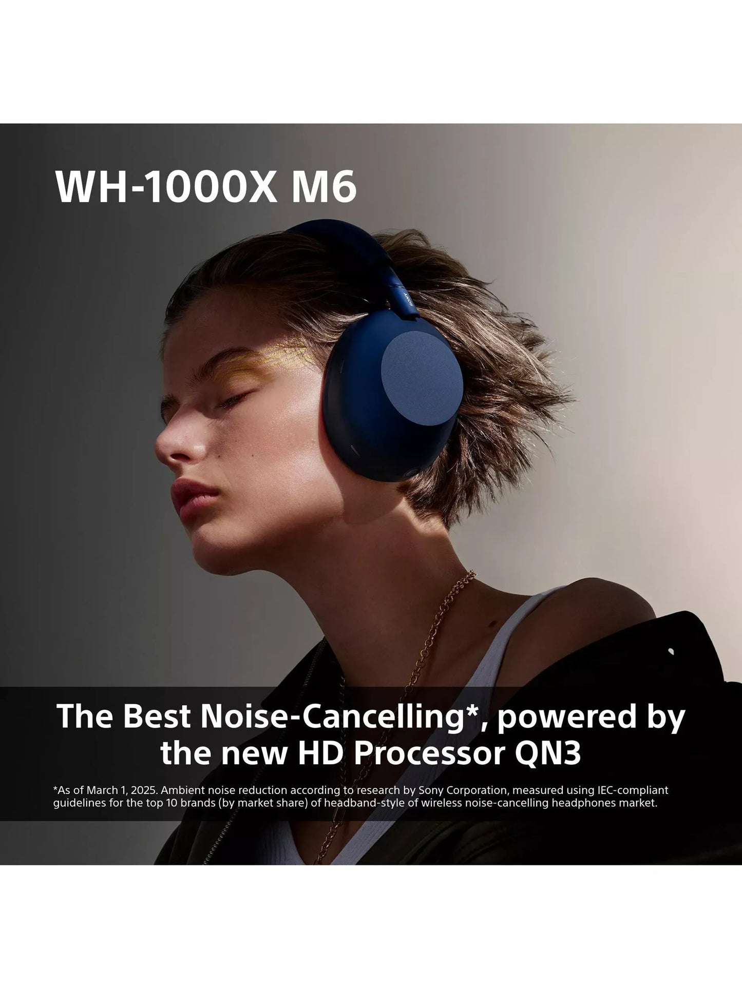 Sony WH-1000XM6 Noise Cancelling Wireless Bluetooth High Resolution Audio Over-Ear Headphones with Mic/Remote, Black