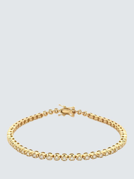 E.W Adams 18ct Yellow Gold Diamond Tennis Bracelet