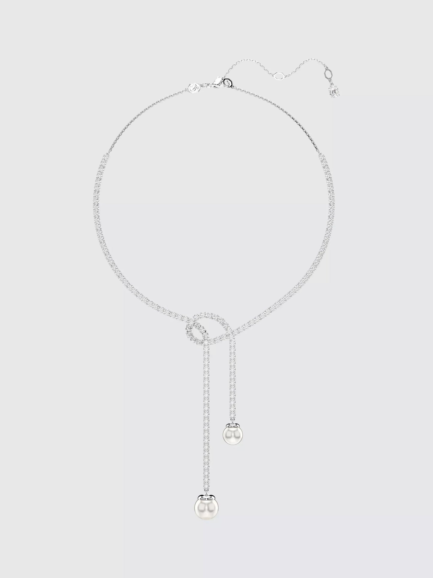Swarovski Matrix Crystal Faux Pearl Statement Necklace, Silver