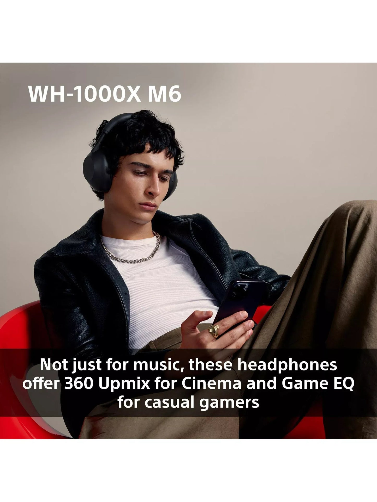 Sony WH-1000XM6 Noise Cancelling Wireless Bluetooth High Resolution Audio Over-Ear Headphones with Mic/Remote, Black