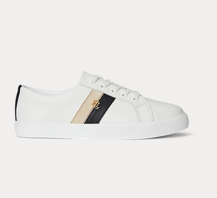 Ralph Lauren Janson II Colour-Blocked Leather Trainer Uk9